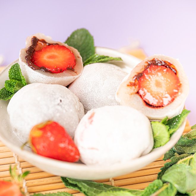 Daifuku mochi fraise et pate a tartiner