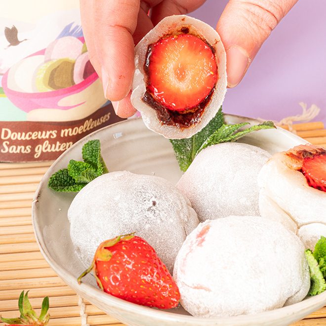 Daifuku mochi fraise et pate a tartiner