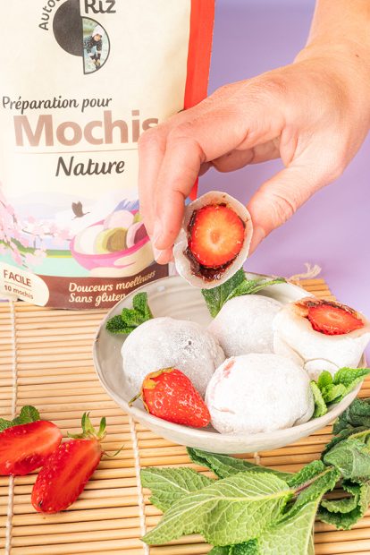 Daifuku mochi fraise et pate a tartiner