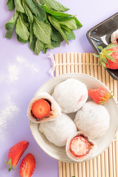 Daifuku mochi fraise et pate a tartiner