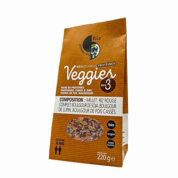 Melange veggie protéiné mix 3 autour du riz