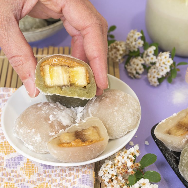 Recette mochi banane beurre de cacahuetes