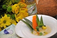 Soupe de lait aux fruits et verveine