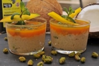 Riz au lait de coco, mangue et menthe fraiche