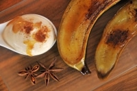 Banane rotie et son écume d'épices