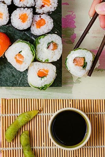 California rolls saumon avocat et sauce soja