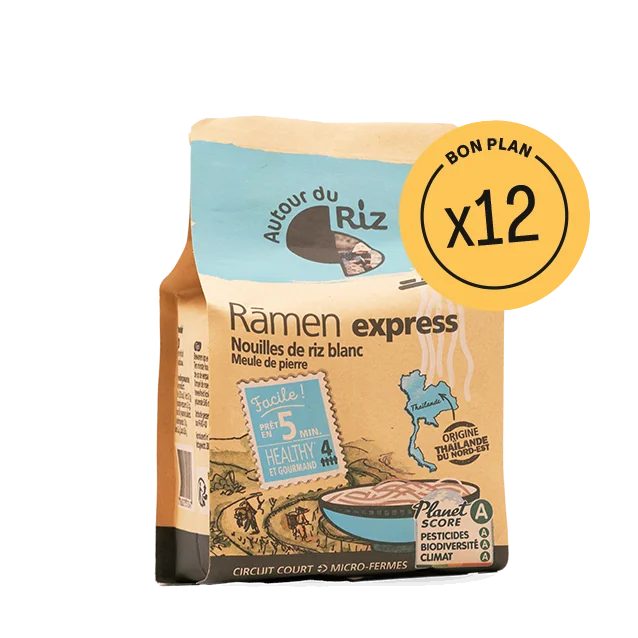 Nouilles ramen de riz blanc bio - 12 sachets de 280 g