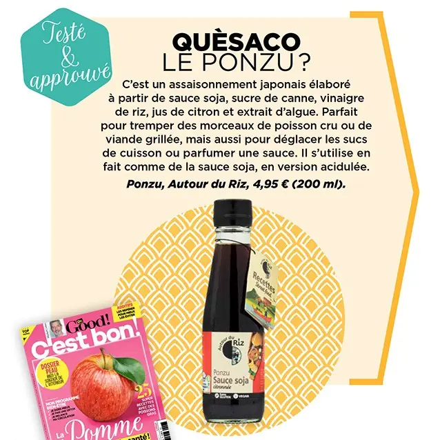 Sauce Ponzu bio dans le magazine food Dr Good