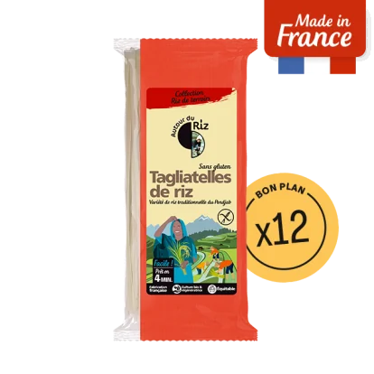 Tagliatelles bio de riz blanc - 12 sachets de 400 g