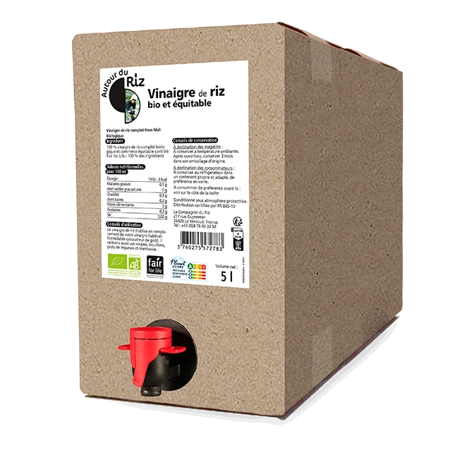 Vinaigre de riz bio équitable 5L